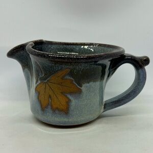 Robert Alewine Pottery Blue Drip Glaze Leaf Spout Bowl 2011